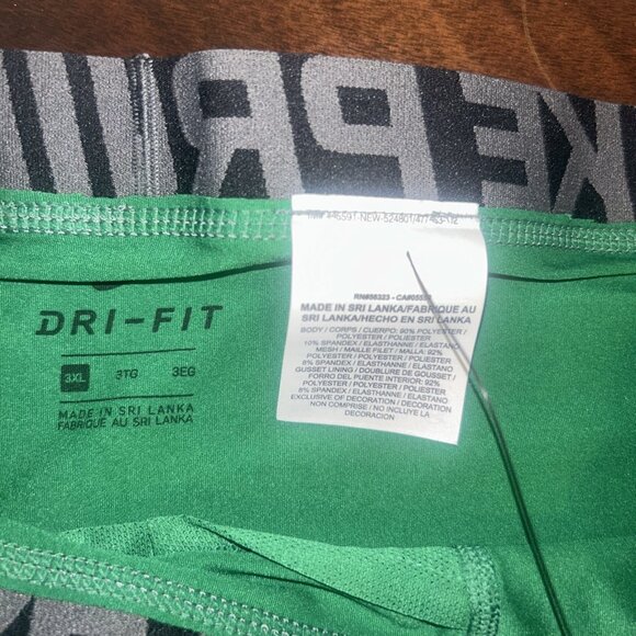 NIKE Men SZ/ 3XL Green PRO Cool Team Issue NBA Basketball Compression Shorts New - Picture 5 of 5